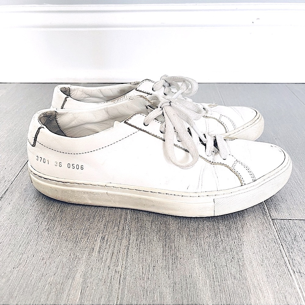 COMMON PROJECTS Original Achilles Low Top Sneakers in White Leather EU 36 US 6